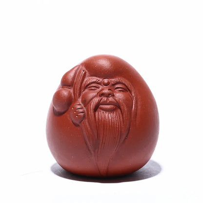 Character Model Statue Ornaments Chinese Yixing Purple Clay Tea Pet Handmade Sculpture Crafts Desktop Tea Set Decoration Art