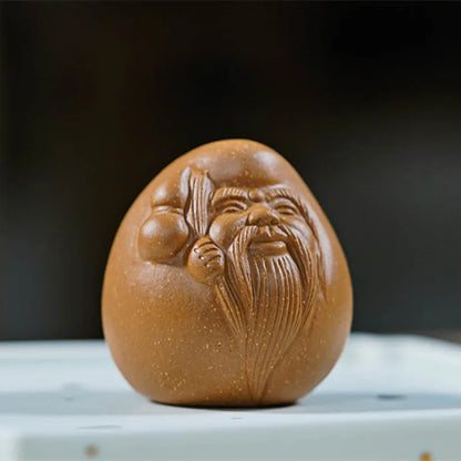 Character Model Statue Ornaments Chinese Yixing Purple Clay Tea Pet Handmade Sculpture Crafts Desktop Tea Set Decoration Art