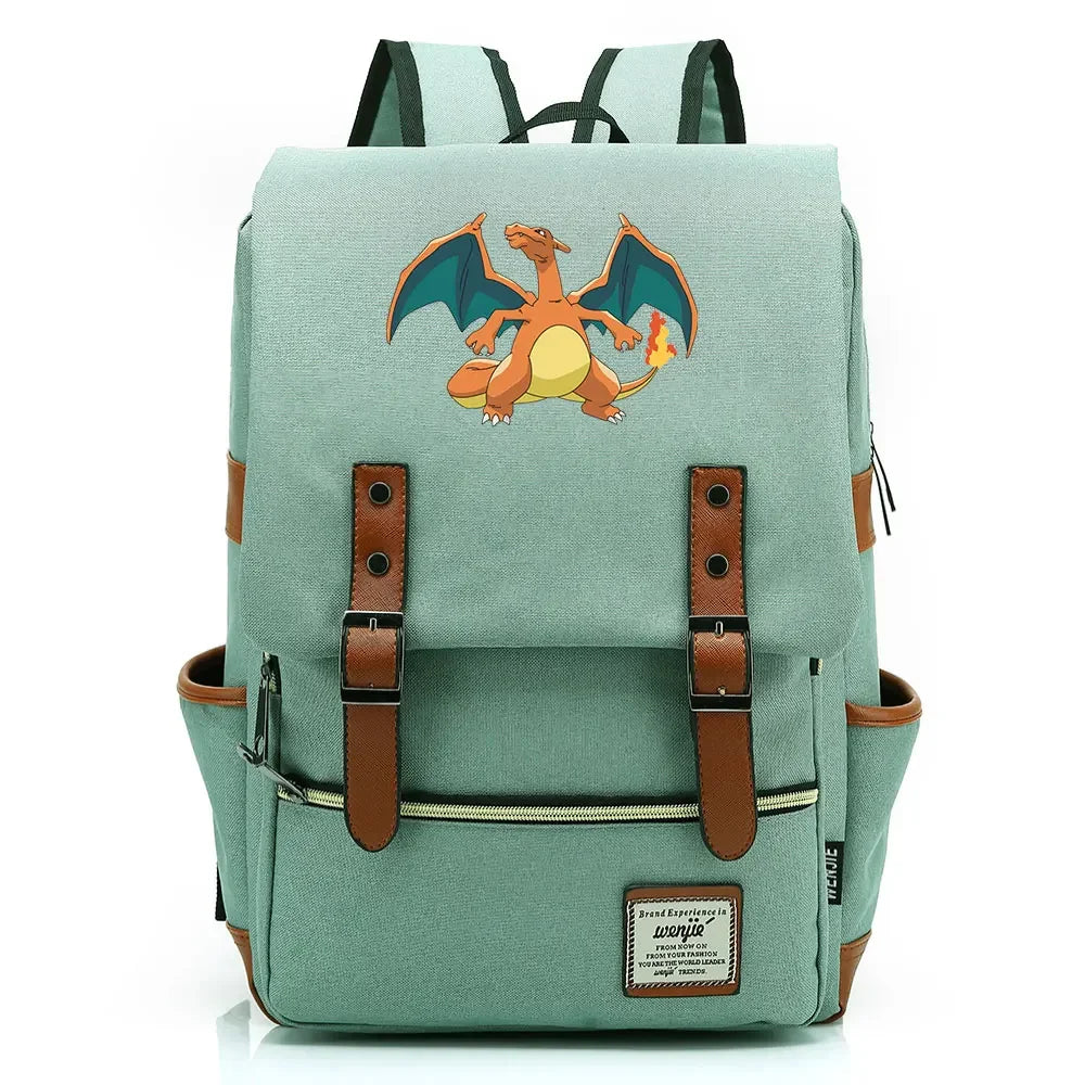 Charmander Charizard Gengar Boys Girls Kids Student School Book Bags Teenagers Canvas Women Bagpack Men Laptop Travel Backpack