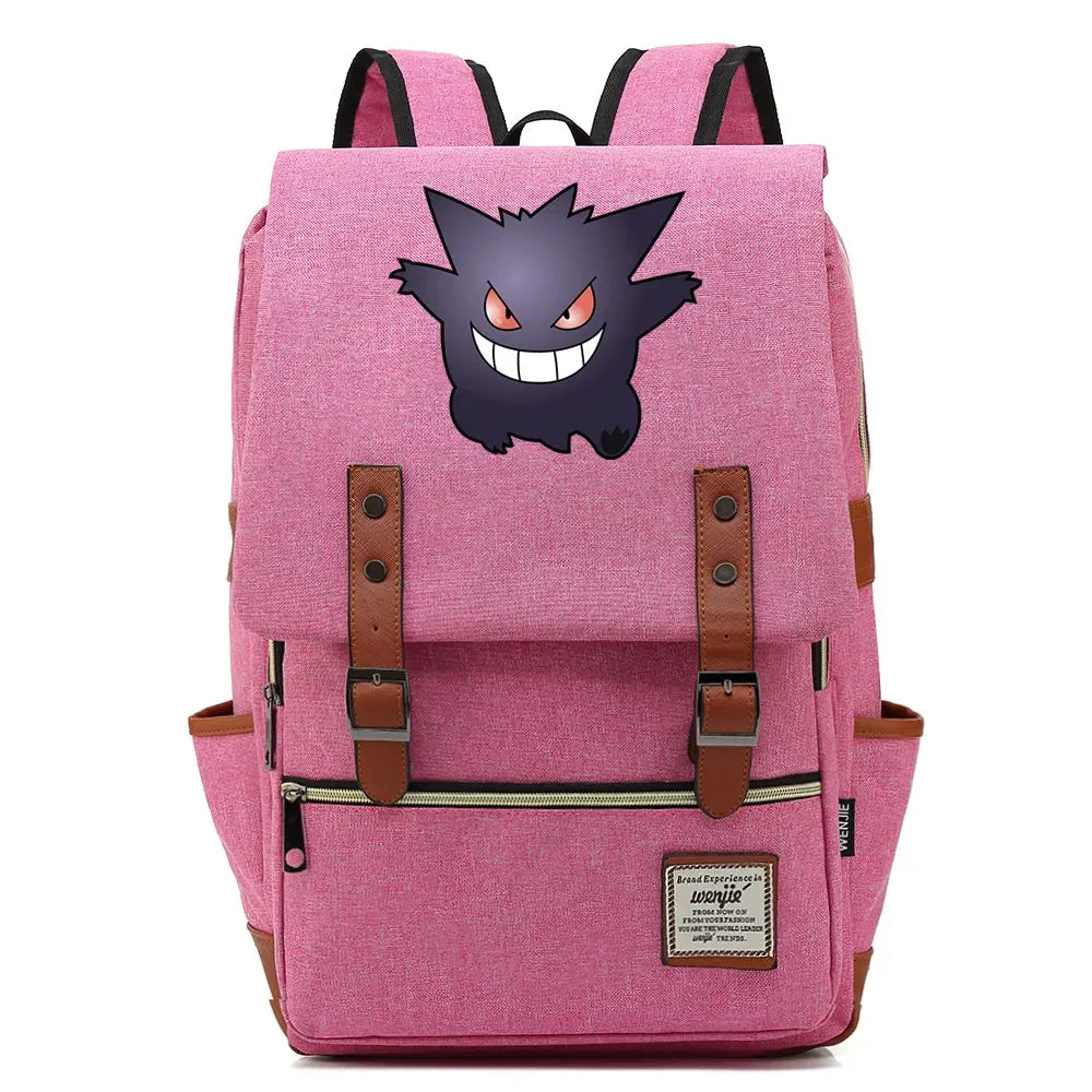 Charmander Charizard Gengar Boys Girls Kids Student School Book Bags Teenagers Canvas Women Bagpack Men Laptop Travel Backpack