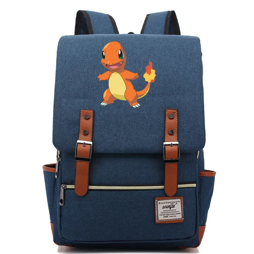 Charmander Charizard Gengar Boys Girls Kids Student School Book Bags Teenagers Canvas Women Bagpack Men Laptop Travel Backpack