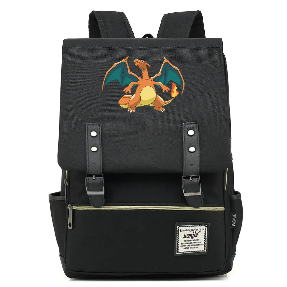 Charmander Charizard Gengar Boys Girls Kids Student School Book Bags Teenagers Canvas Women Bagpack Men Laptop Travel Backpack