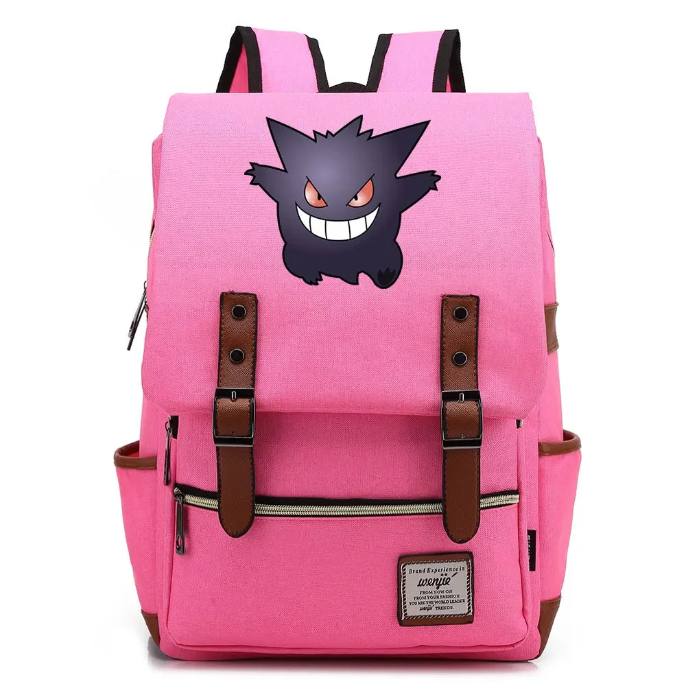 Charmander Charizard Gengar Boys Girls Kids Student School Book Bags Teenagers Canvas Women Bagpack Men Laptop Travel Backpack