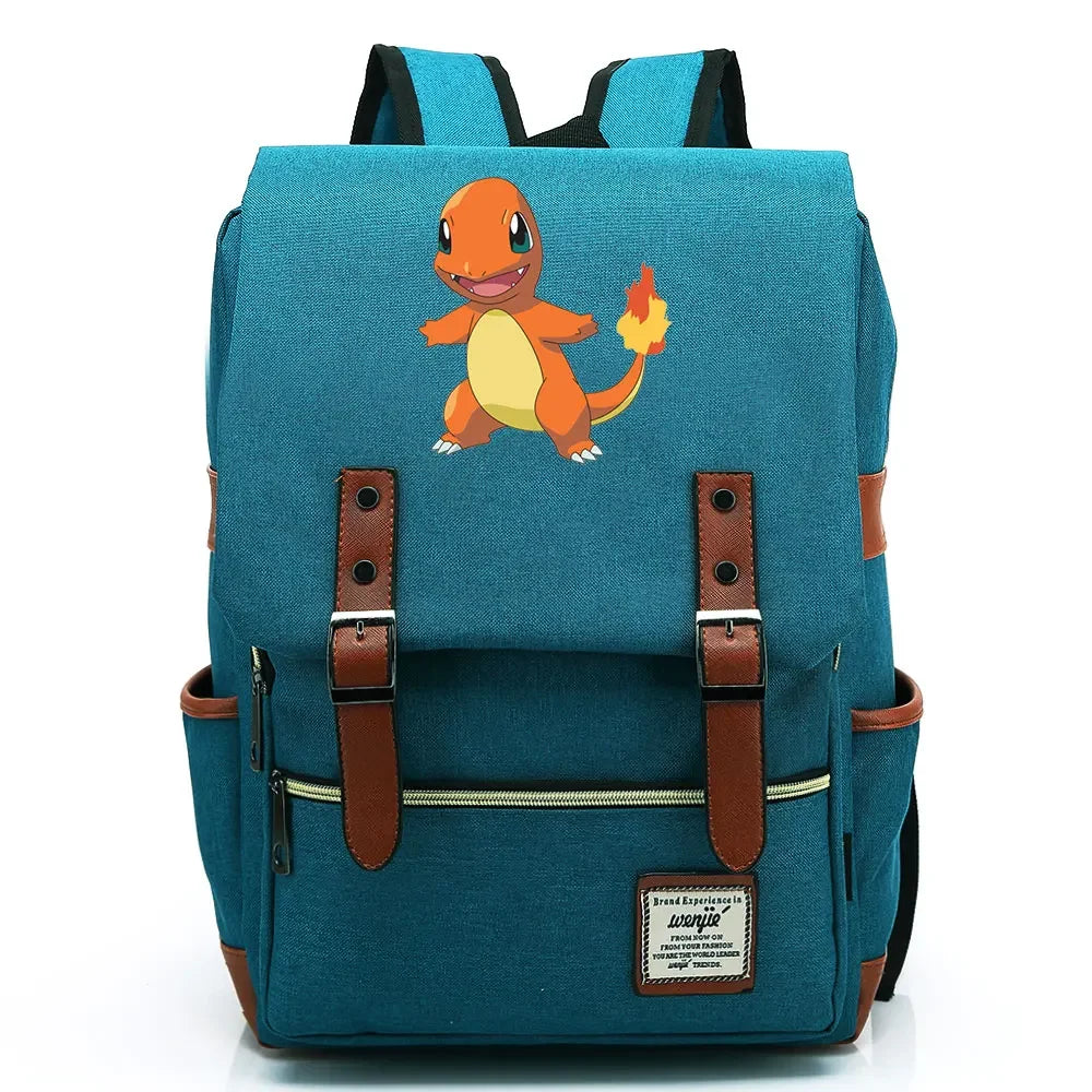 Charmander Charizard Gengar Boys Girls Kids Student School Book Bags Teenagers Canvas Women Bagpack Men Laptop Travel Backpack