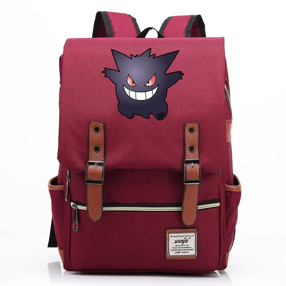 Charmander Charizard Gengar Boys Girls Kids Student School Book Bags Teenagers Canvas Women Bagpack Men Laptop Travel Backpack