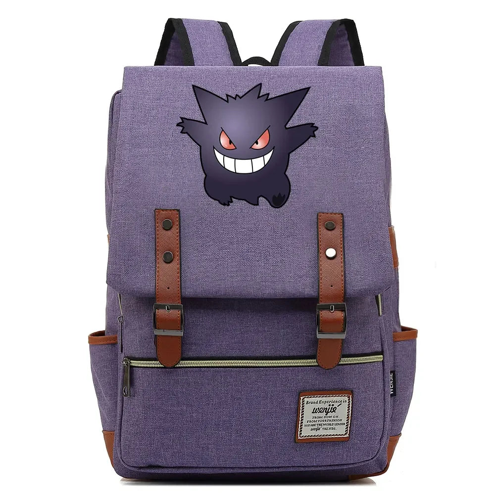 Charmander Charizard Gengar Boys Girls Kids Student School Book Bags Teenagers Canvas Women Bagpack Men Laptop Travel Backpack
