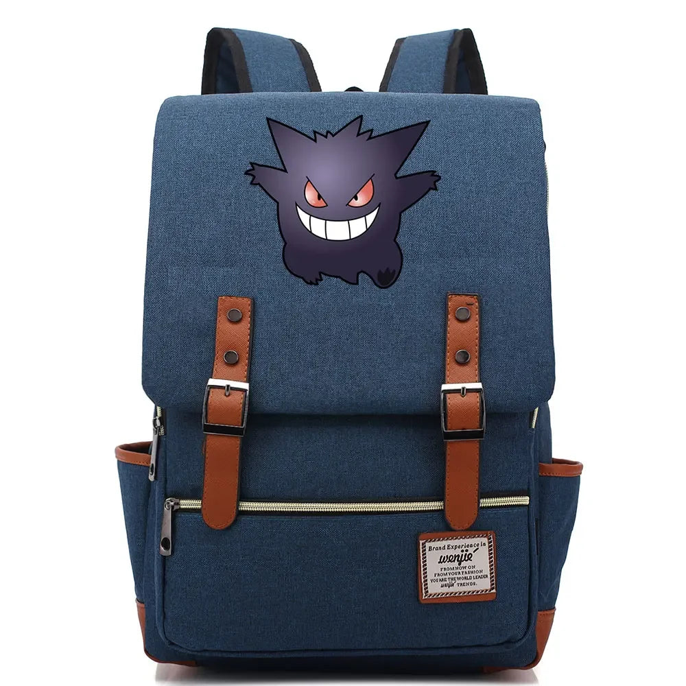 Charmander Charizard Gengar Boys Girls Kids Student School Book Bags Teenagers Canvas Women Bagpack Men Laptop Travel Backpack