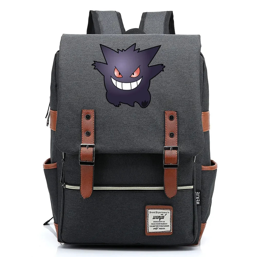 Charmander Charizard Gengar Boys Girls Kids Student School Book Bags Teenagers Canvas Women Bagpack Men Laptop Travel Backpack