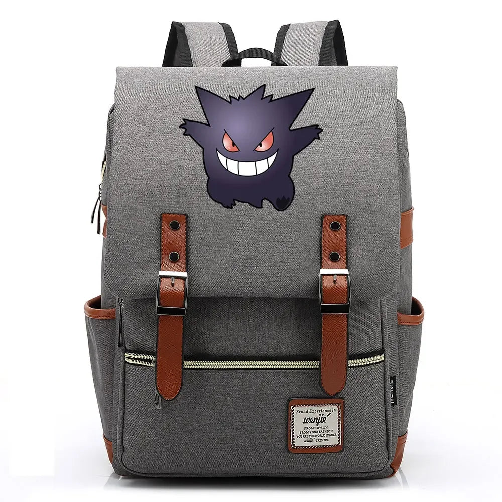 Charmander Charizard Gengar Boys Girls Kids Student School Book Bags Teenagers Canvas Women Bagpack Men Laptop Travel Backpack