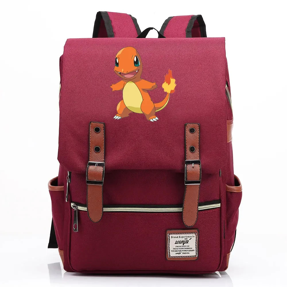 Charmander Charizard Gengar Boys Girls Kids Student School Book Bags Teenagers Canvas Women Bagpack Men Laptop Travel Backpack