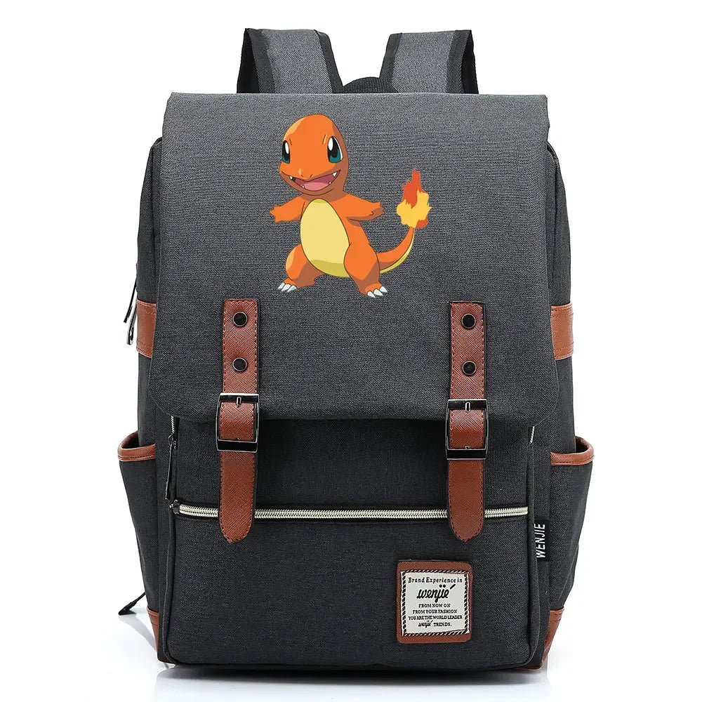 Charmander Charizard Gengar Boys Girls Kids Student School Book Bags Teenagers Canvas Women Bagpack Men Laptop Travel Backpack