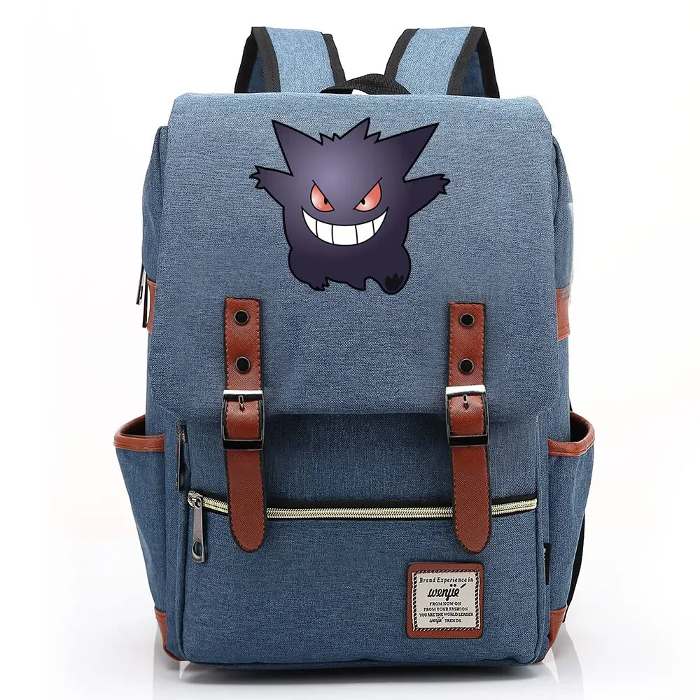 Charmander Charizard Gengar Boys Girls Kids Student School Book Bags Teenagers Canvas Women Bagpack Men Laptop Travel Backpack