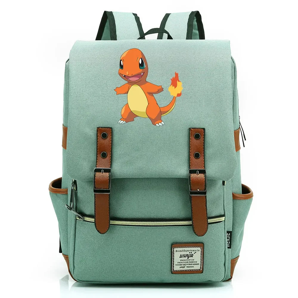 Charmander Charizard Gengar Boys Girls Kids Student School Book Bags Teenagers Canvas Women Bagpack Men Laptop Travel Backpack