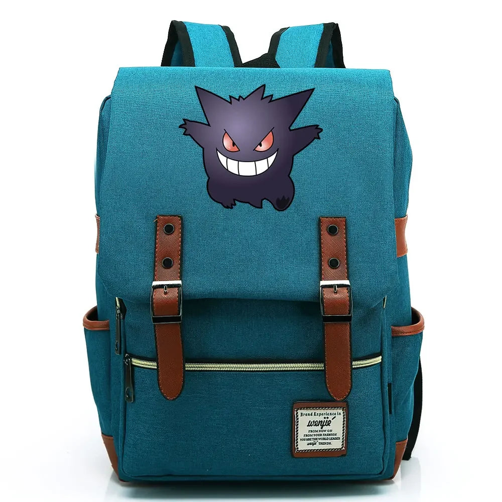 Charmander Charizard Gengar Boys Girls Kids Student School Book Bags Teenagers Canvas Women Bagpack Men Laptop Travel Backpack