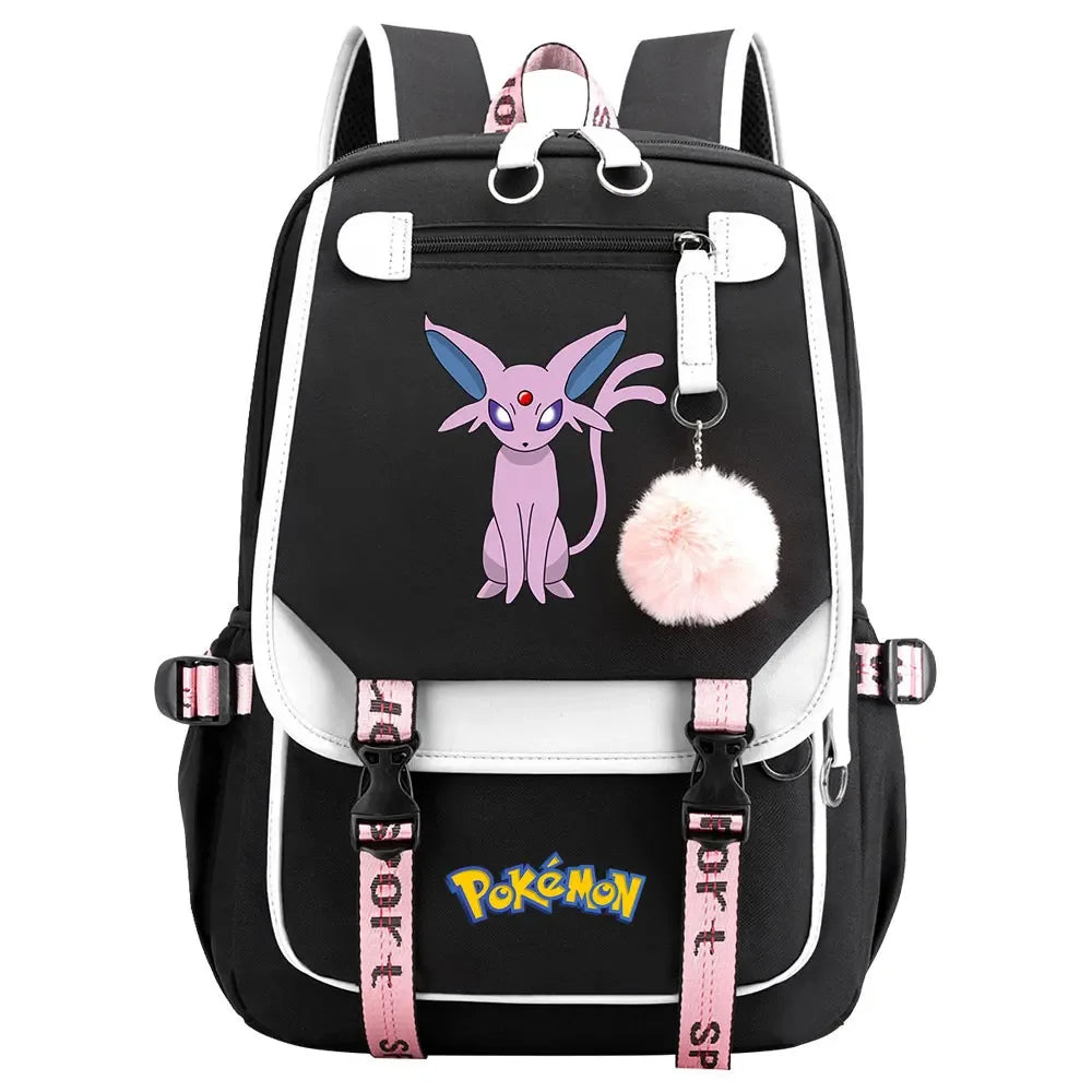 Charmander Psyduck Boys Girls Kids School Book Bags Women USB Bagpack Teenagers Canvas Laptop Travel Student Backpack