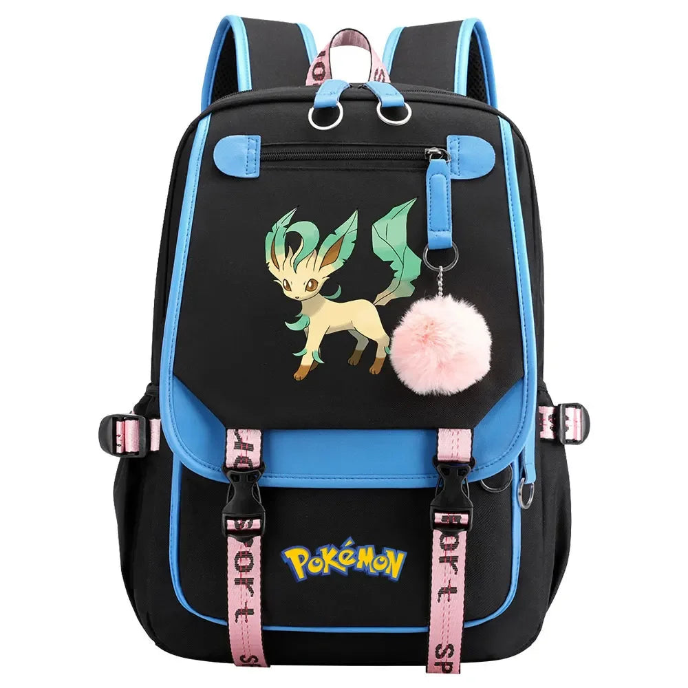 Charmander Psyduck Boys Girls Kids School Book Bags Women USB Bagpack Teenagers Canvas Laptop Travel Student Backpack