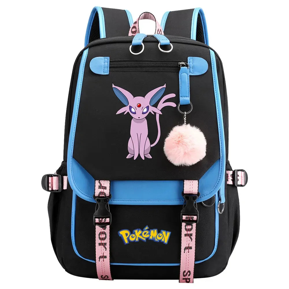 Charmander Psyduck Boys Girls Kids School Book Bags Women USB Bagpack Teenagers Canvas Laptop Travel Student Backpack