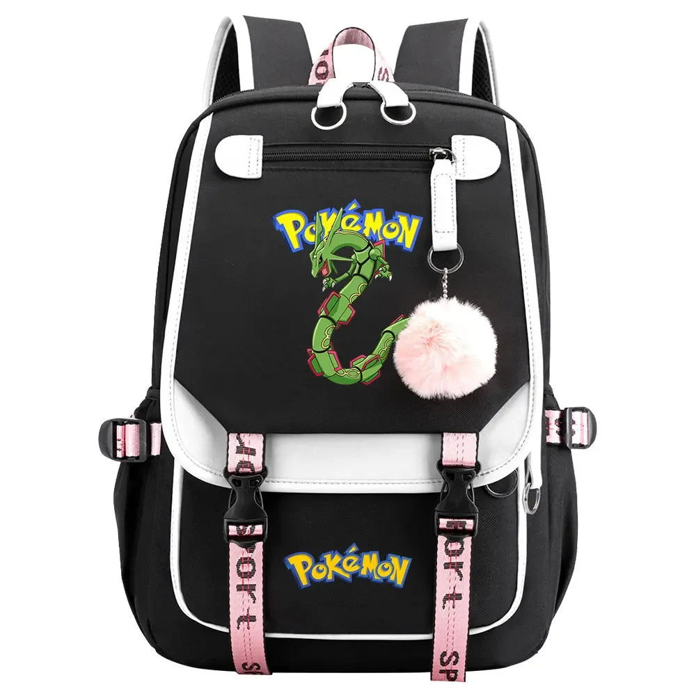 Charmander Psyduck Boys Girls Kids School Book Bags Women USB Bagpack Teenagers Canvas Laptop Travel Student Backpack