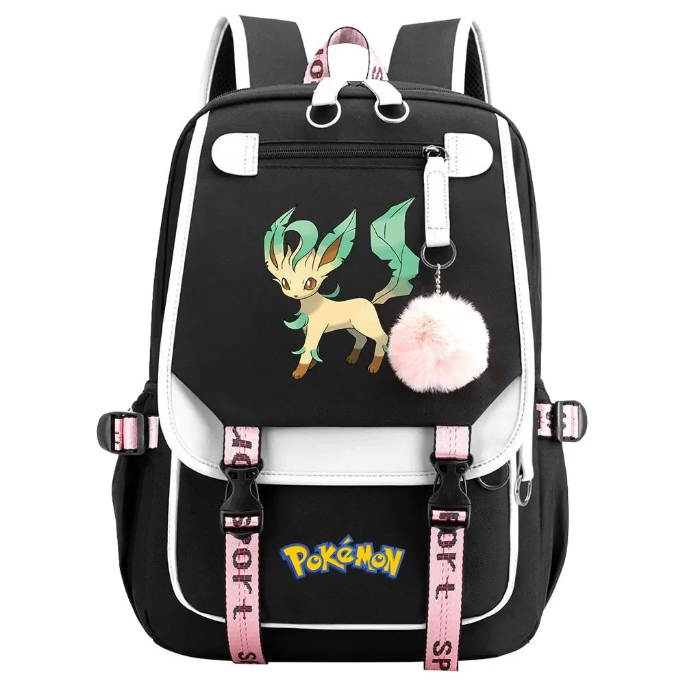 Charmander Psyduck Boys Girls Kids School Book Bags Women USB Bagpack Teenagers Canvas Laptop Travel Student Backpack