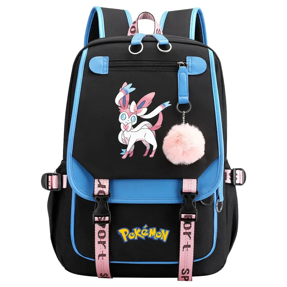 Charmander Psyduck Boys Girls Kids School Book Bags Women USB Bagpack Teenagers Canvas Laptop Travel Student Backpack