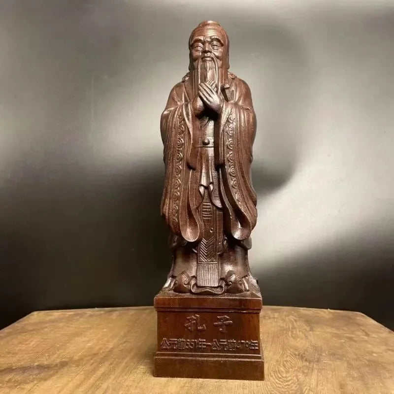 Chenxiang Wood Carving Teacher's Day Gift Confucius Statue Decoration Figure Buddha Statue Confucius Home Decoration Gift