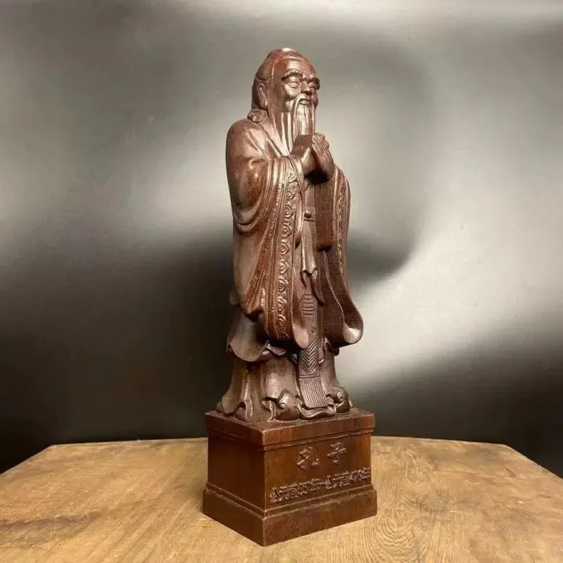 Chenxiang Wood Carving Teacher's Day Gift Confucius Statue Decoration Figure Buddha Statue Confucius Home Decoration Gift