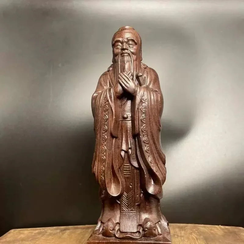 Chenxiang Wood Carving Teacher's Day Gift Confucius Statue Decoration Figure Buddha Statue Confucius Home Decoration Gift