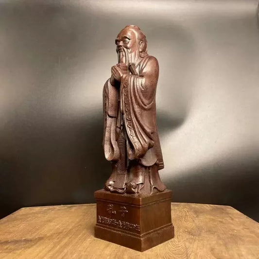 Chenxiang Wood Carving Teacher's Day Gift Confucius Statue Decoration Figure Buddha Statue Confucius Home Decoration Gift
