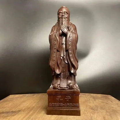 Chenxiang Wood Carving Teacher's Day Gift Confucius Statue Decoration Figure Buddha Statue Confucius Home Decoration Gift