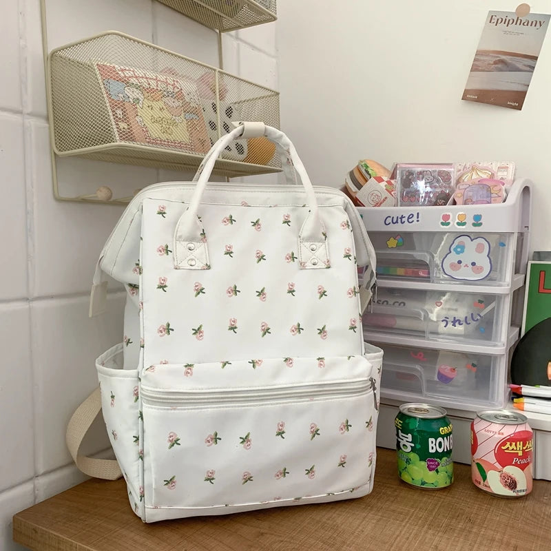 Cherry Printing Woman Backpack 2023 New Cute Schoolbag Student Book School Bag For Teenage Girls Boys High Quality Rucksack