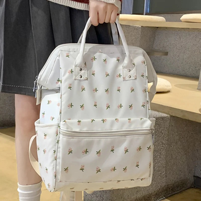 Cherry Printing Woman Backpack 2023 New Cute Schoolbag Student Book School Bag For Teenage Girls Boys High Quality Rucksack