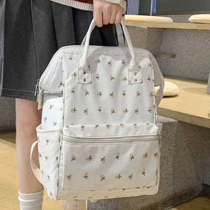 Cherry Printing Woman Backpack 2023 New Cute Schoolbag Student Book School Bag For Teenage Girls Boys High Quality Rucksack