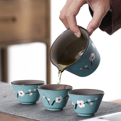Cherry blossoms Japanese Style Large Hand-painted teacup ceramics tea cup Two cups a pot tea cup Kung Fu tea bowl Pu'er cup