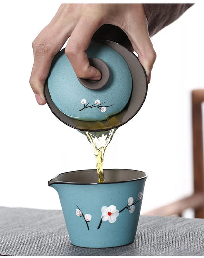 Cherry blossoms Japanese Style Large Hand-painted teacup ceramics tea cup Two cups a pot tea cup Kung Fu tea bowl Pu'er cup
