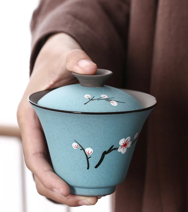 Cherry blossoms Japanese Style Large Hand-painted teacup ceramics tea cup Two cups a pot tea cup Kung Fu tea bowl Pu'er cup