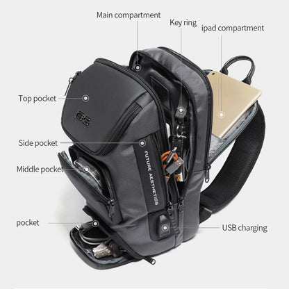 Chest Bag Men Multi functional Men's Oxford Crossbody Bag Shoulder Bags Short Trip Messenger Simple Elegant Chest Bag Pack