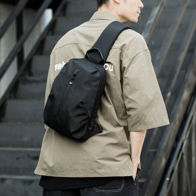 Chest Bag for Men, Waterproof Durable Oxford Crossbody Bag, Lightweight Breathable Sports Travel Shoulder Bag