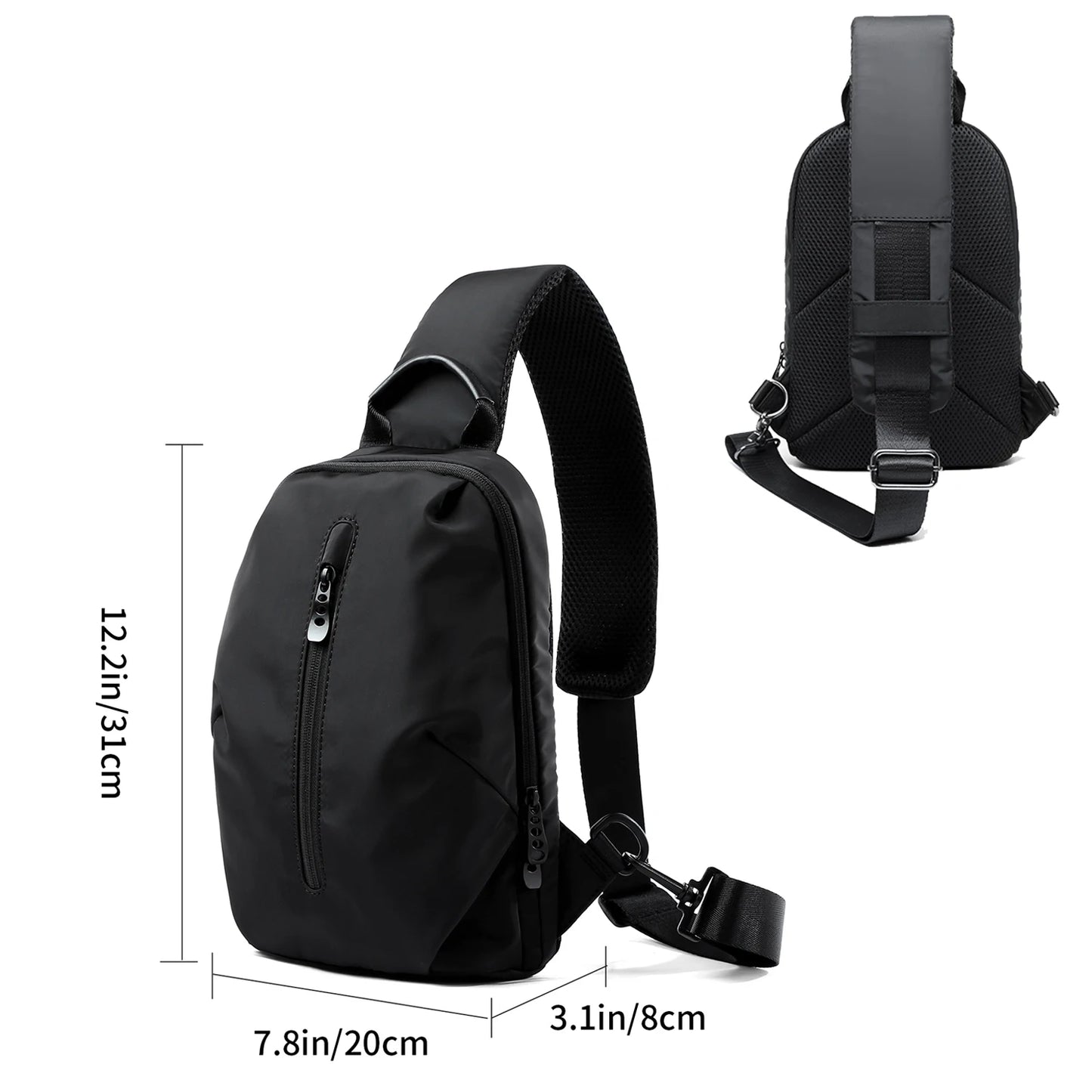 Chest Bag for Men, Waterproof Durable Oxford Crossbody Bag, Lightweight Breathable Sports Travel Shoulder Bag