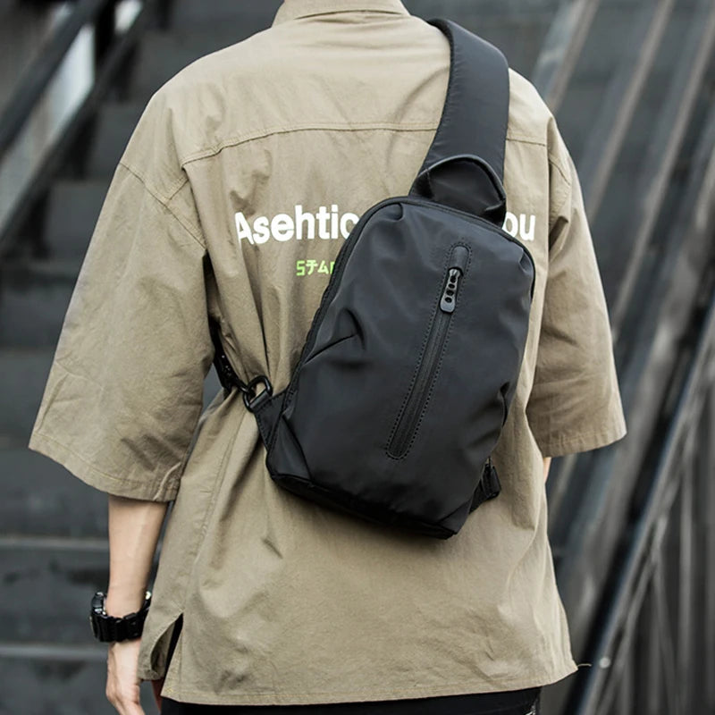 Chest Bag for Men, Waterproof Durable Oxford Crossbody Bag, Lightweight Breathable Sports Travel Shoulder Bag