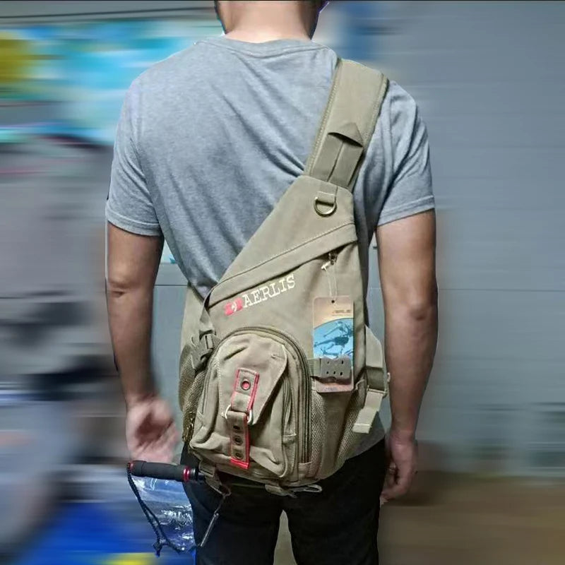 Chest Bag for Teenager Boys Men&Female Canvas Messenger Bags Shoulder Sling Backpack Trave Casual Crossbody Bag for Short Trip