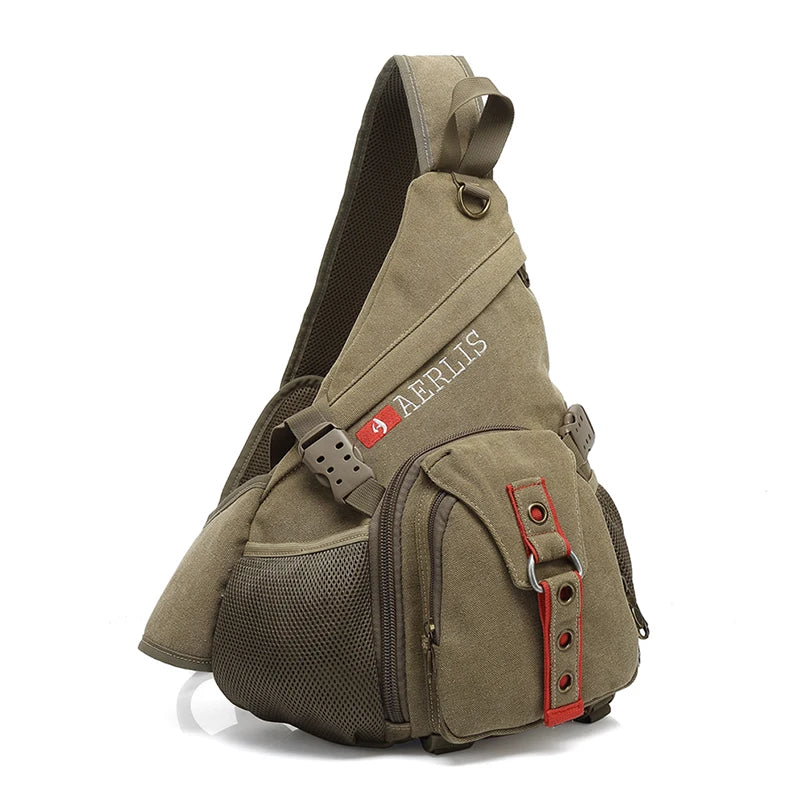Chest Bag for Teenager Boys Men&Female Canvas Messenger Bags Shoulder Sling Backpack Trave Casual Crossbody Bag for Short Trip