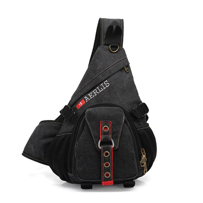 Chest Bag for Teenager Boys Men&Female Canvas Messenger Bags Shoulder Sling Backpack Trave Casual Crossbody Bag for Short Trip