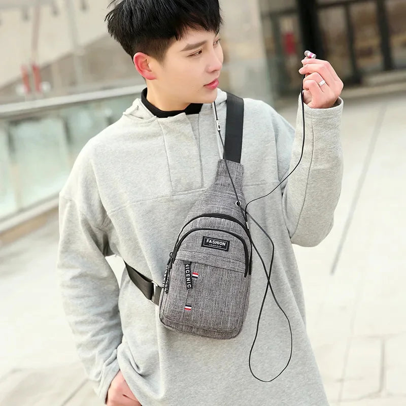 Chest Korean version of the large-capacity tourism outdoor pockets casual sports shoulder men's Messenger bag ZF10265