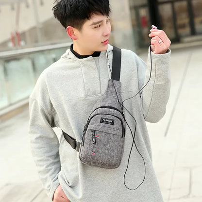 Chest Korean version of the large-capacity tourism outdoor pockets casual sports shoulder men's Messenger bag ZF10265