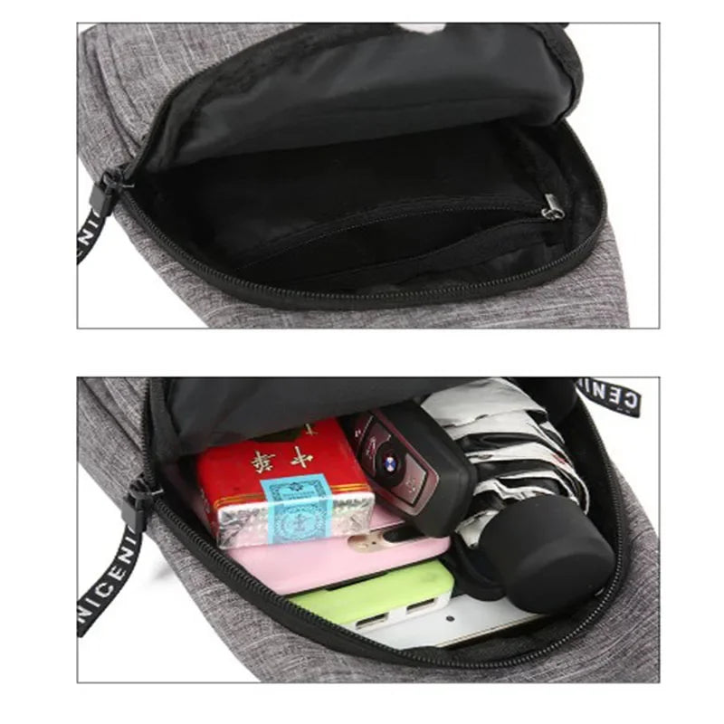 Chest Korean version of the large-capacity tourism outdoor pockets casual sports shoulder men's Messenger bag ZF10265