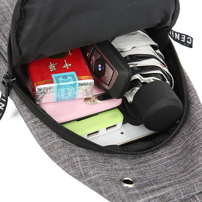 Chest Korean version of the large-capacity tourism outdoor pockets casual sports shoulder men's Messenger bag ZF10265