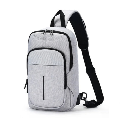 Chest bag for Men Messenger Chest Bag Pack Casual Bag Waterproof Oxford Single Shoulder Strap USB Charging Pack bag