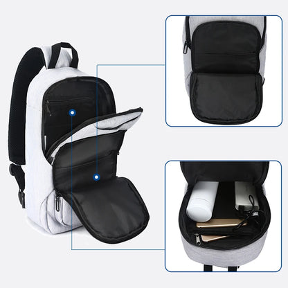Chest bag for Men Messenger Chest Bag Pack Casual Bag Waterproof Oxford Single Shoulder Strap USB Charging Pack bag