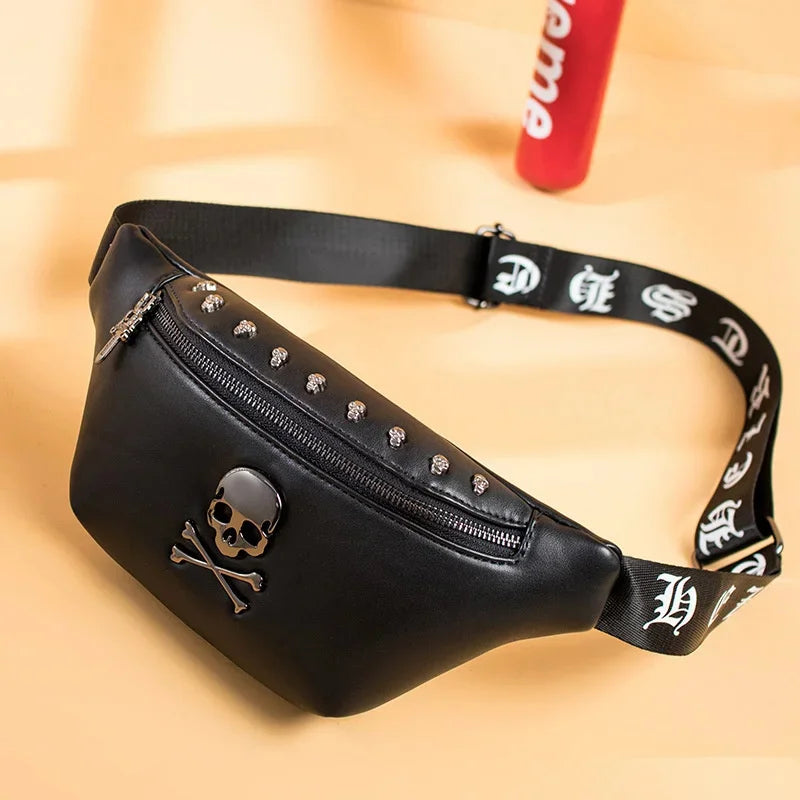 Chest mobile phone waist multifunctional men's single shoulder messenger women fanny pack Skull bag