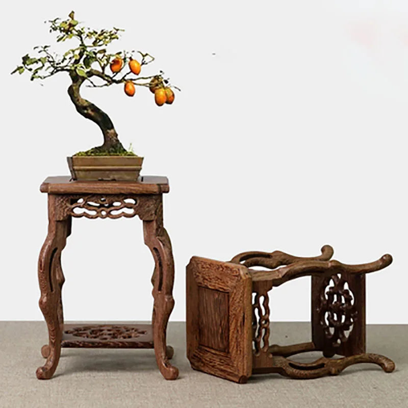 Chicken wing wood potted base desktop teapot ornaments incense Buddha flowers vase flowerpot rack base